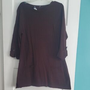 Chic Women's Brown Tunic Top